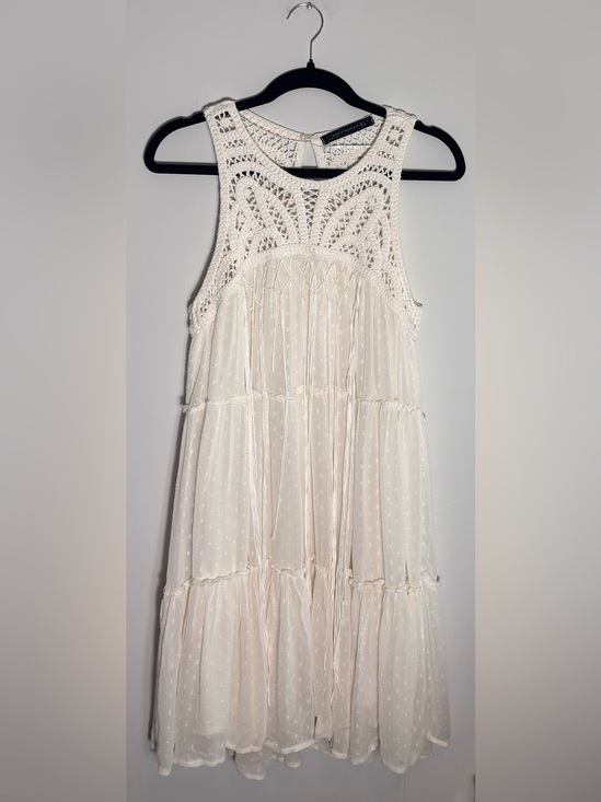 Zara Dresses & Skirts - Zara Woman Bohemian Crochet Fringe Sundress size small